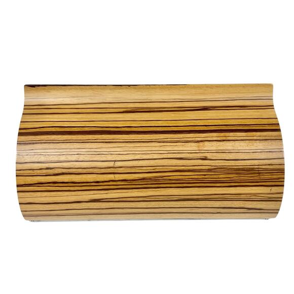 Tivi Colorado Wooden Clutch Handbag Purse Clam Shell Wood Grain Magnet Closure - Picture 1 of 10
